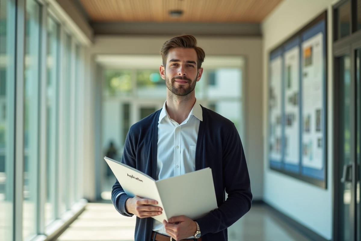 Jeune homme dans un couloir d